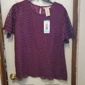 Philosophy Deep Purple Lace Top